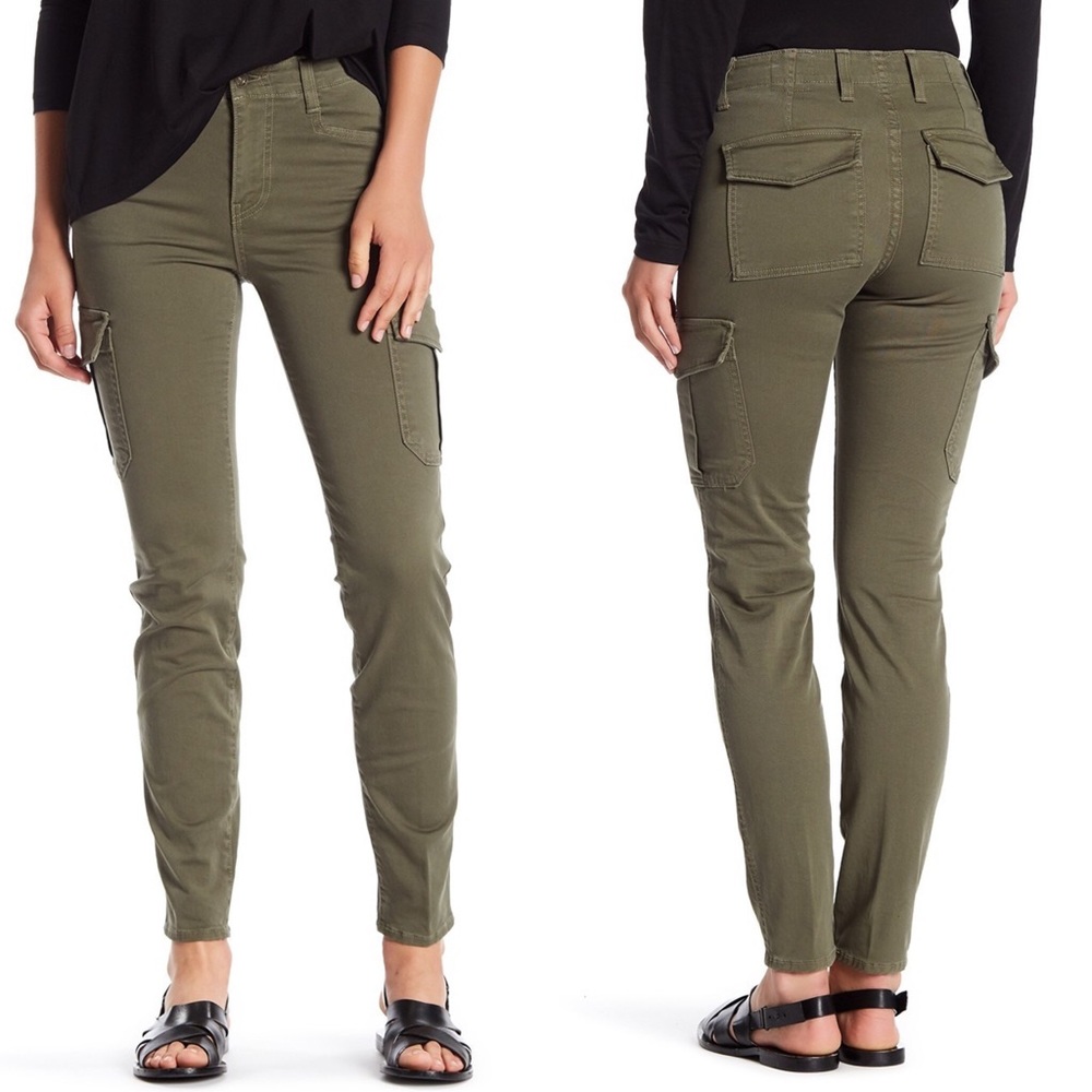 Vince Skinny Cargo Pants Distress Army Green